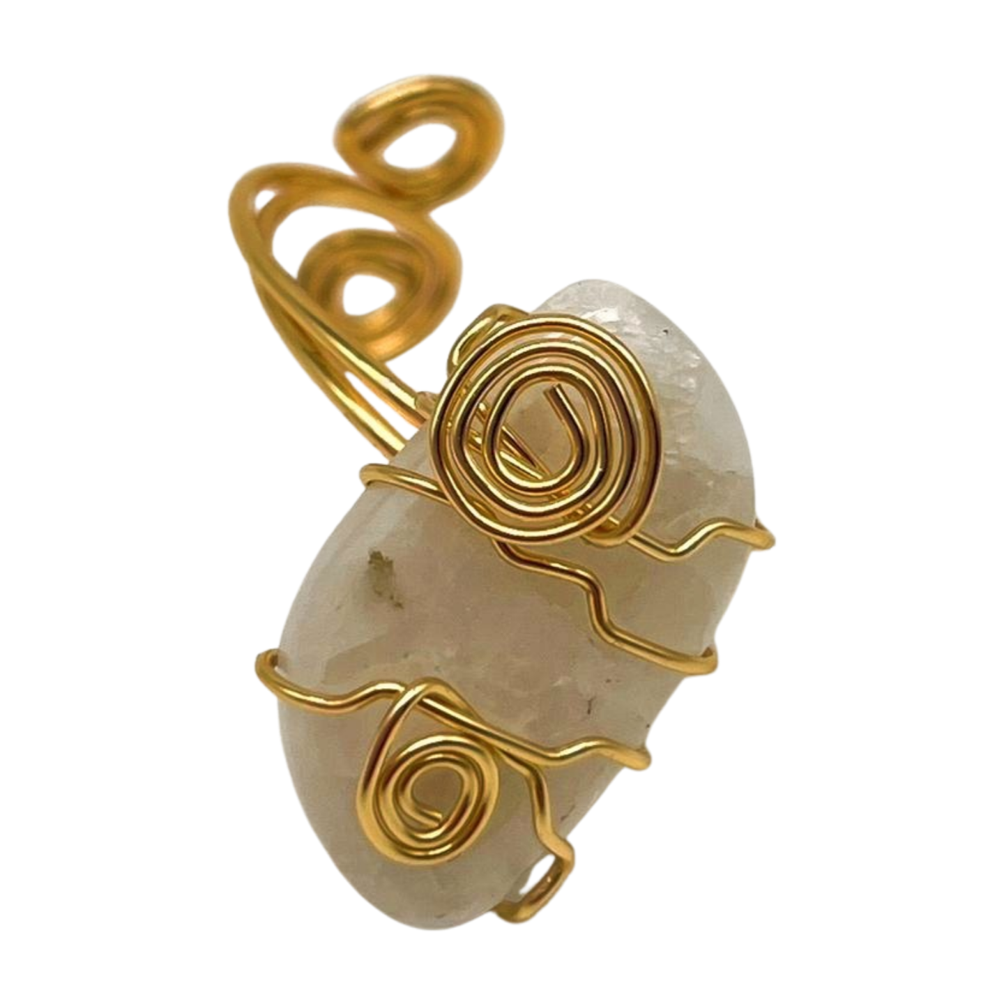 Moonstone w/ Yellow Gold Wiring PGR Ring - Style #01