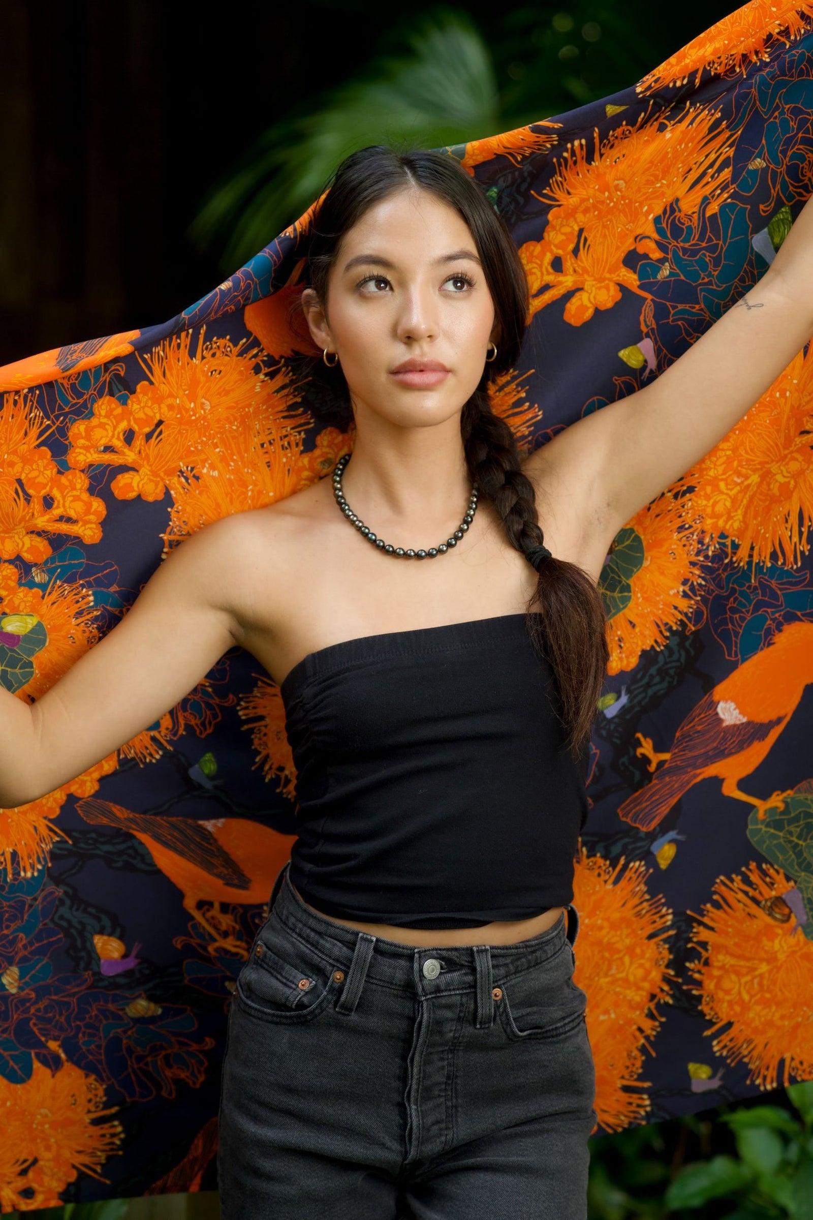 Pop-Up Mākeke - David Shepard Hawaii - Kaniakapūpū Orange Pareo/Sarong