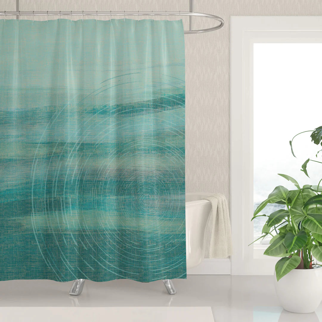 Pop-Up Mākeke - Noho Home - Shower Curtain - Kilo Hōkū Ocean - In Use
