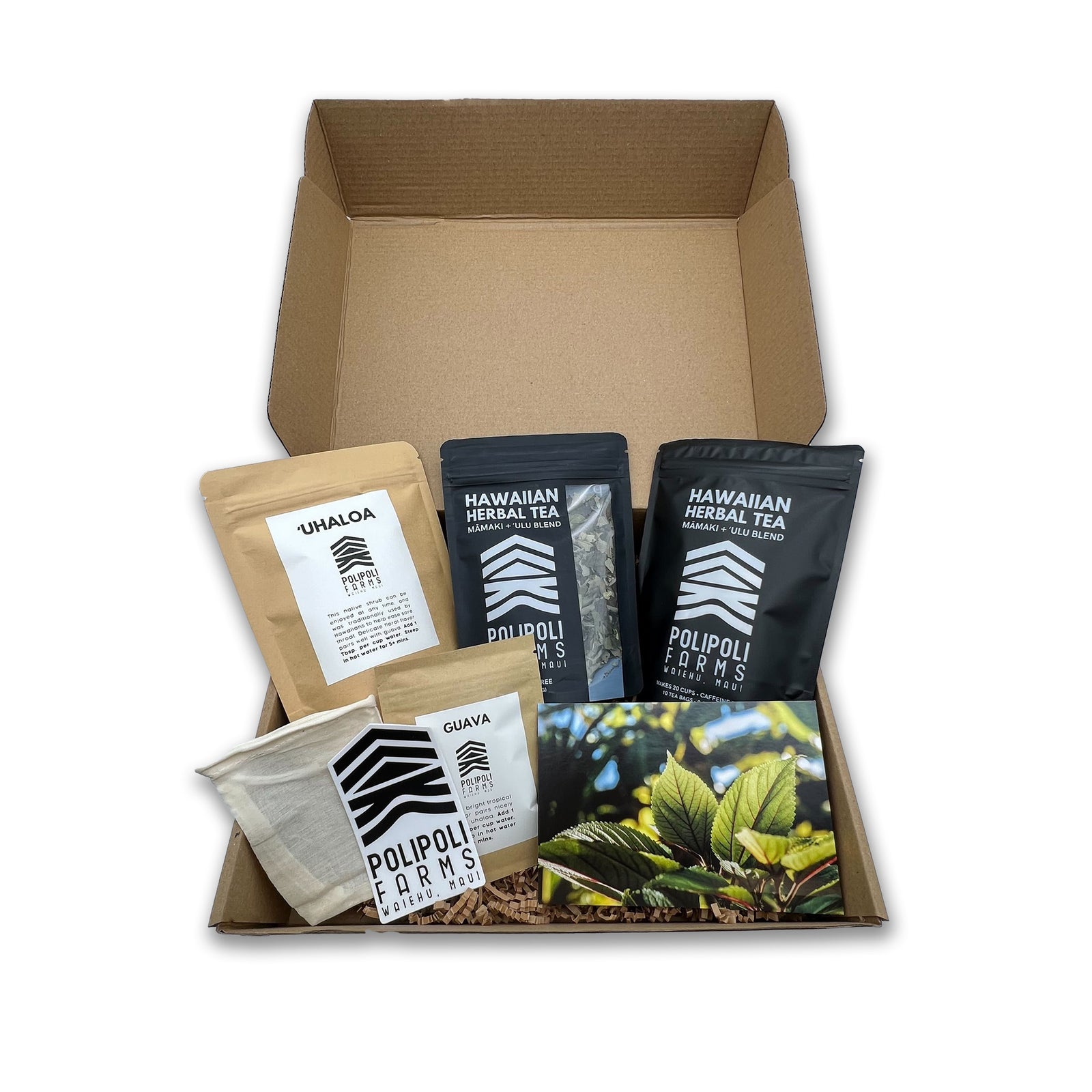Pop-Up Mākeke - Polipoli Farms - Tea Gift Set - Front View