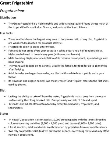 Pop-Up Mākeke - Advance Wildlife Education - Seabirds of the South Pacific Wildlife Coloring Book - Fun Facts