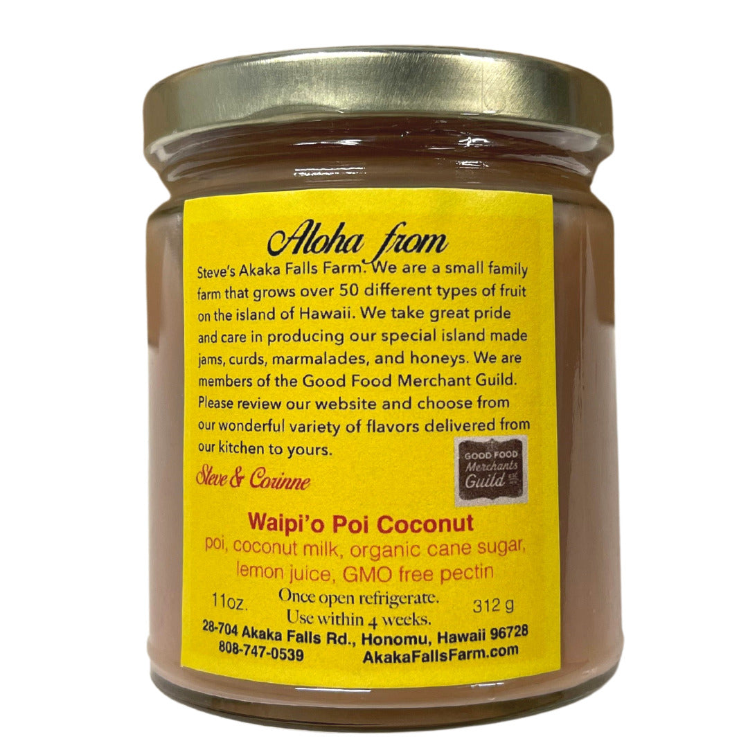 Pop-Up Mākeke - Akaka Falls Farm - Waipiʻo Poi Coconut Fruit Preserve - Back View