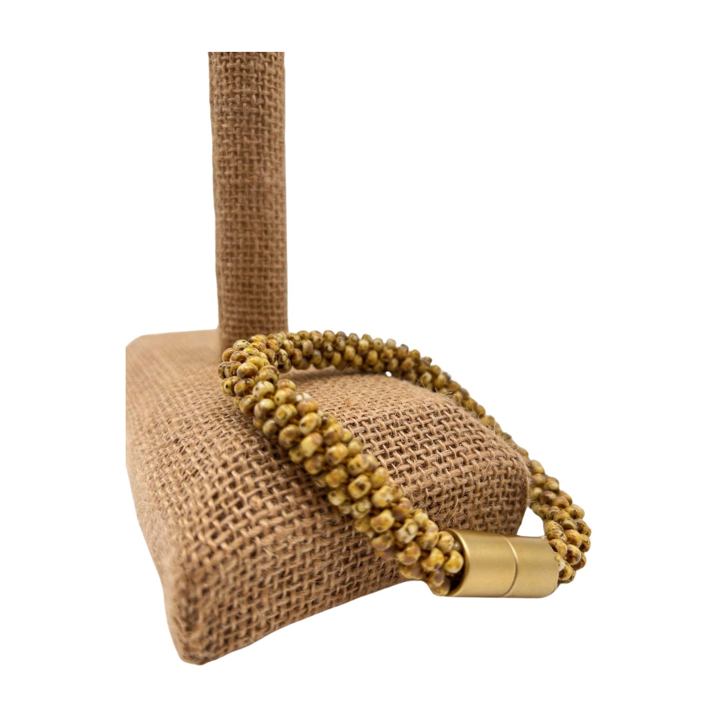 Yellow Picasso Bracelet w/ Round Glass Beads - 8 1/2" (fits an 9"- 9.25 wrist)