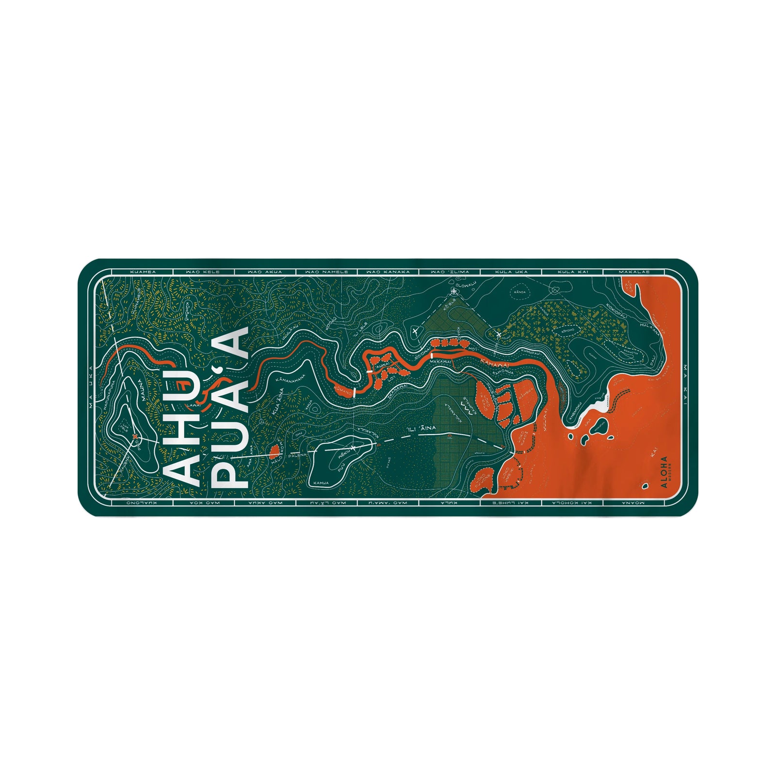 O'ahu Nui Microfiber Beach Towel - Gold & Forest