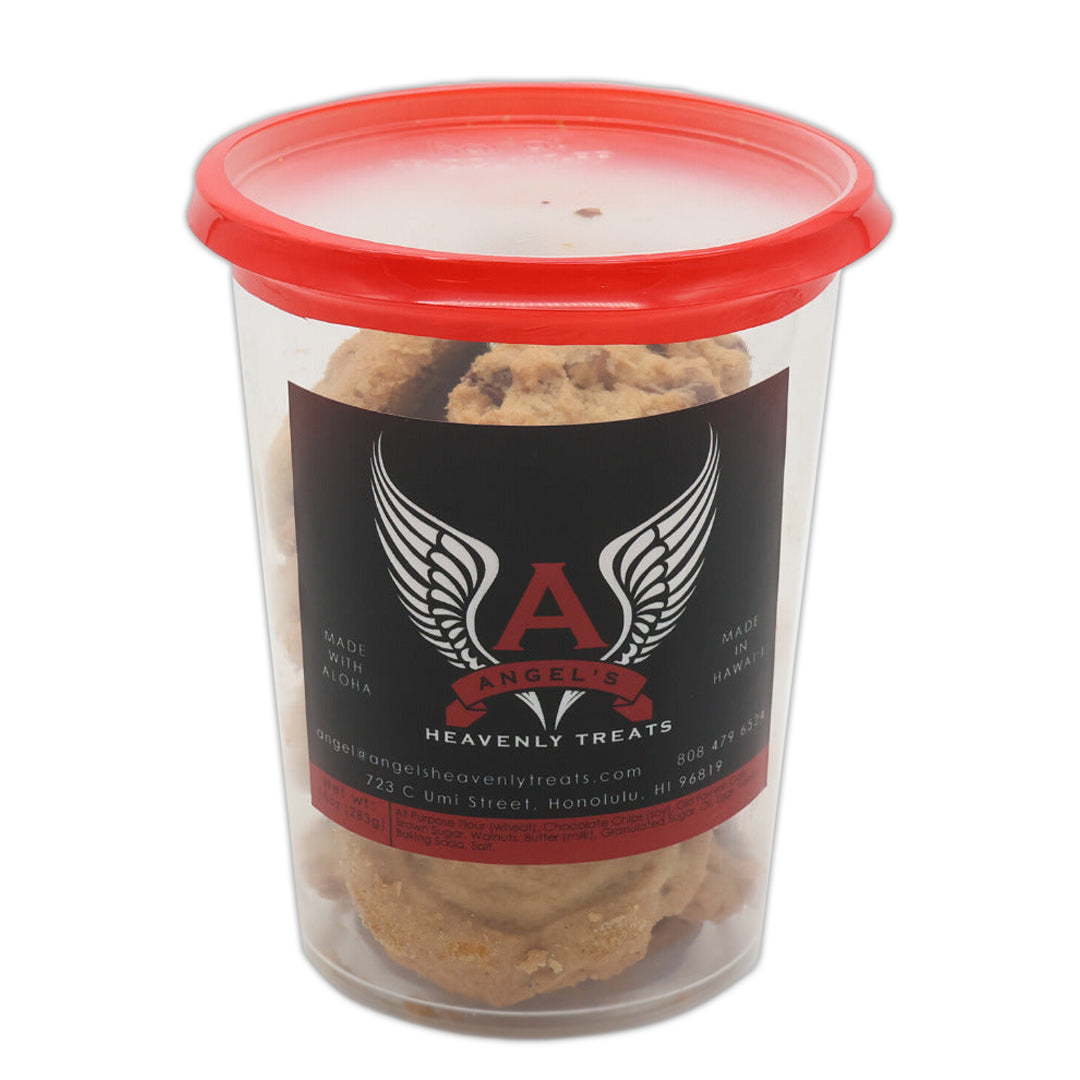 Pop-Up Mākeke - Angels Heavenly Treats - Chocolate Chip Cookies with Walnuts - Front View