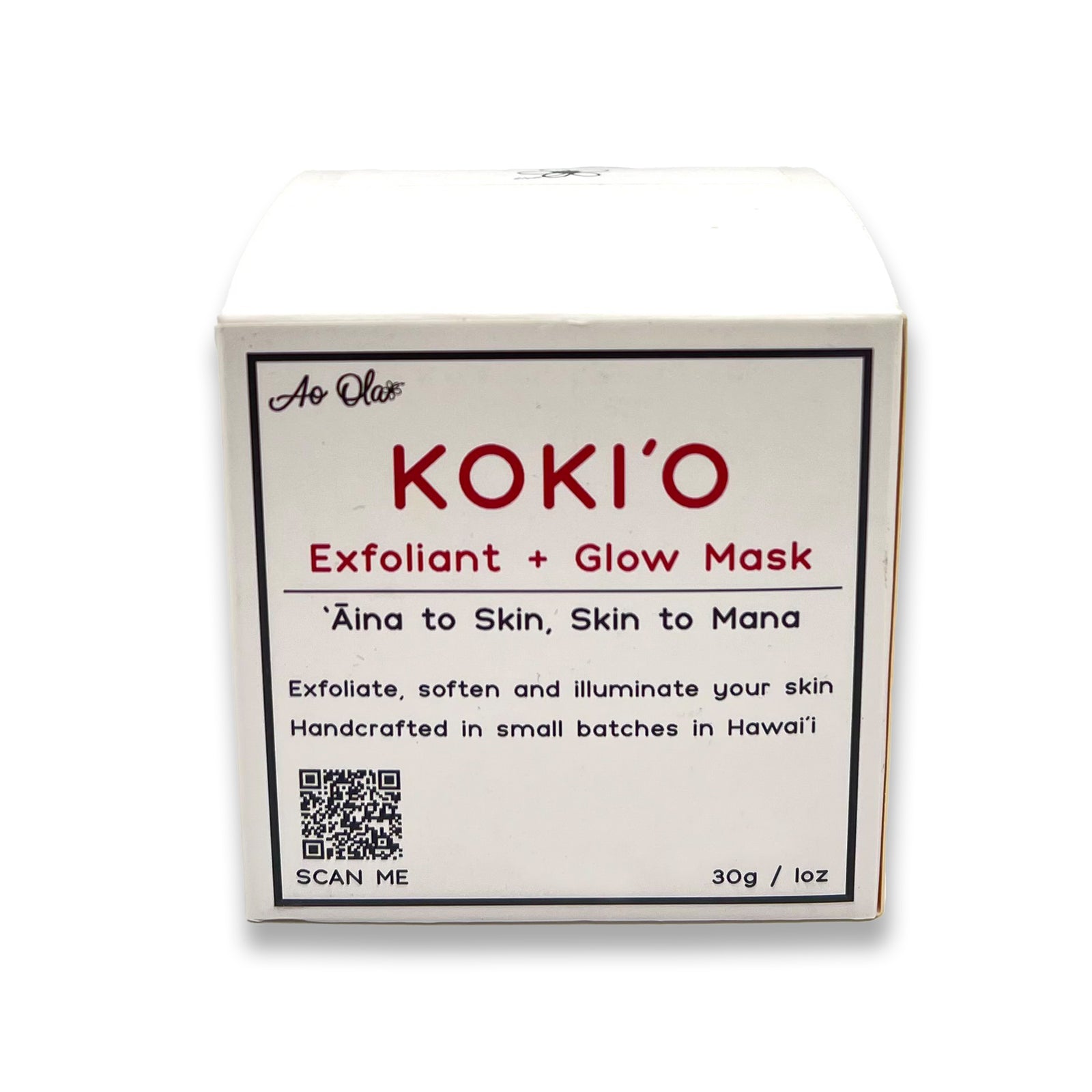 Pop-Up Mākeke - Botanica Skincare - KOKIʻO Exfoliant Glow Mask - Packaged