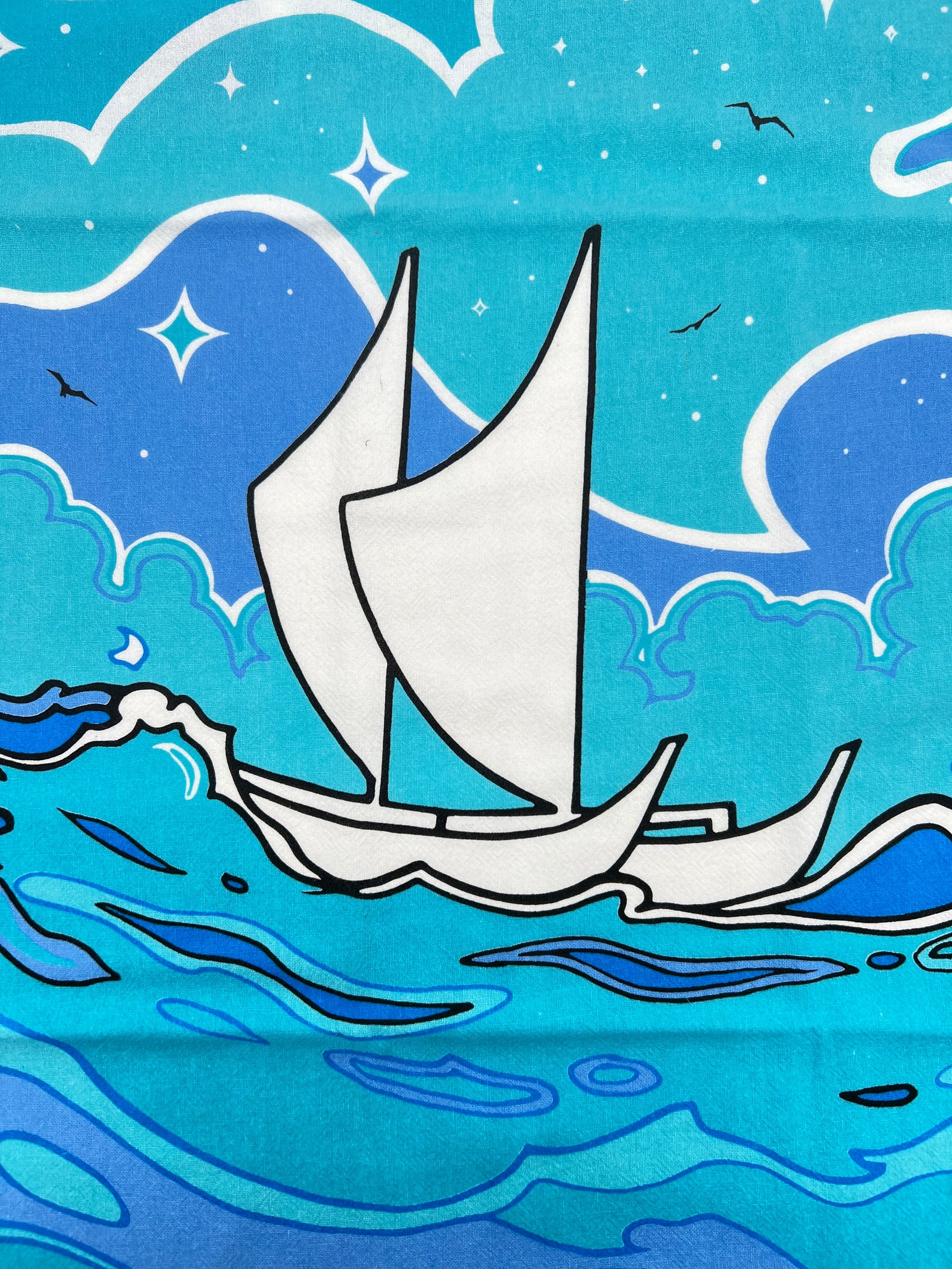 Pop-Up Mākeke - Cultivate Hawai'i - Hokule'a Tea Towel - Design