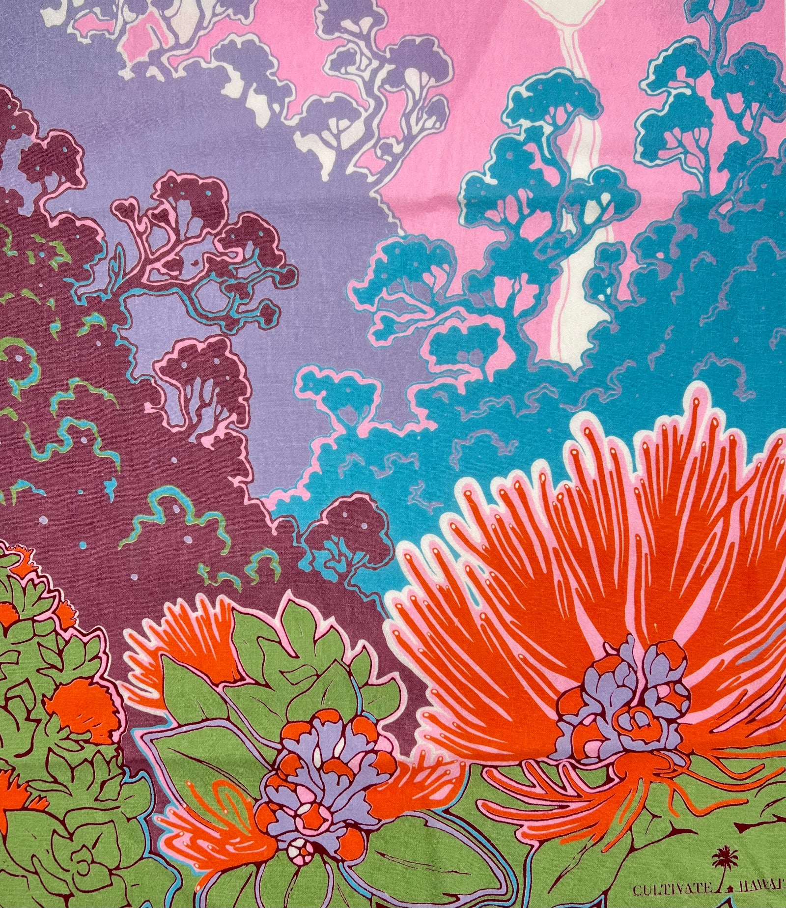 Pop-Up Mākeke - Cultivate Hawai'i - Ohia Tea Towel - Design