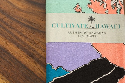 Pop-Up Mākeke - Cultivate Hawai'i - Pele Tea Towel - Close-Up