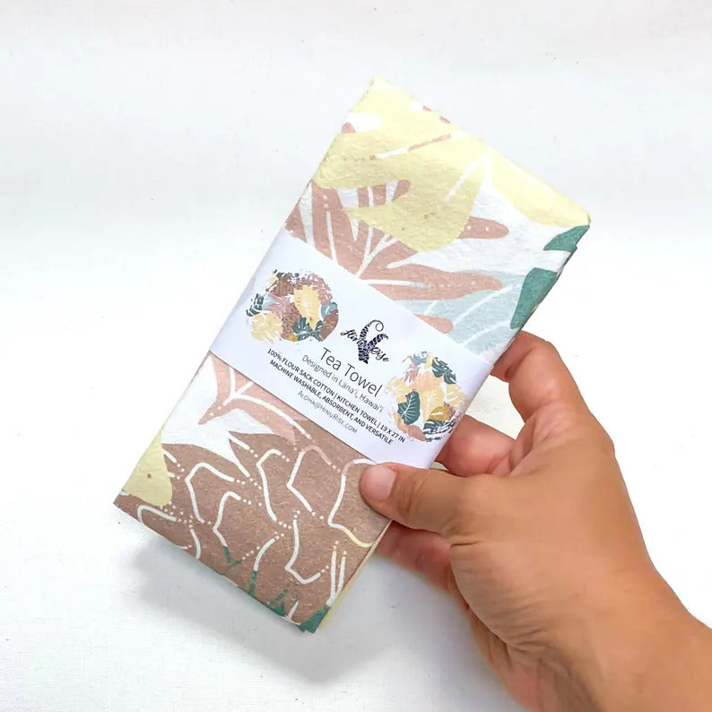 Multipurpose Tea Towel - Boho Tropical Plants