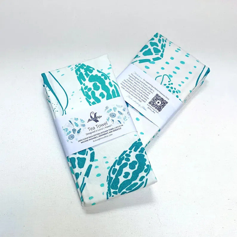 Multipurpose Tea Towel - White Shells