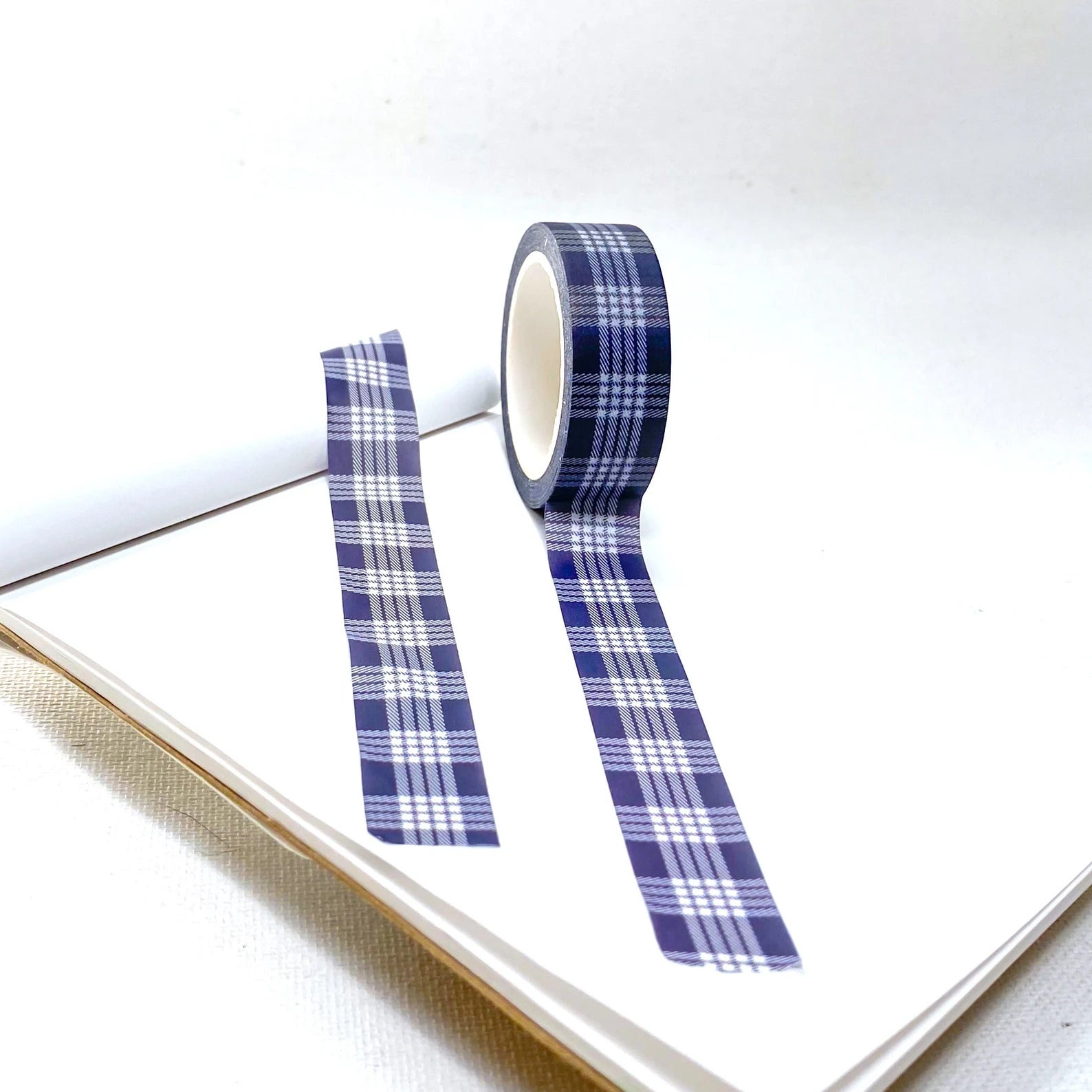 Pop-Up Mākeke - Hinu Rise - Palaka Washi Tape Roll - Navy Blue