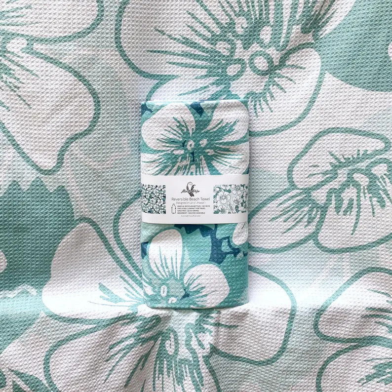 Reversible Beach Towel - Nohoanu Flower