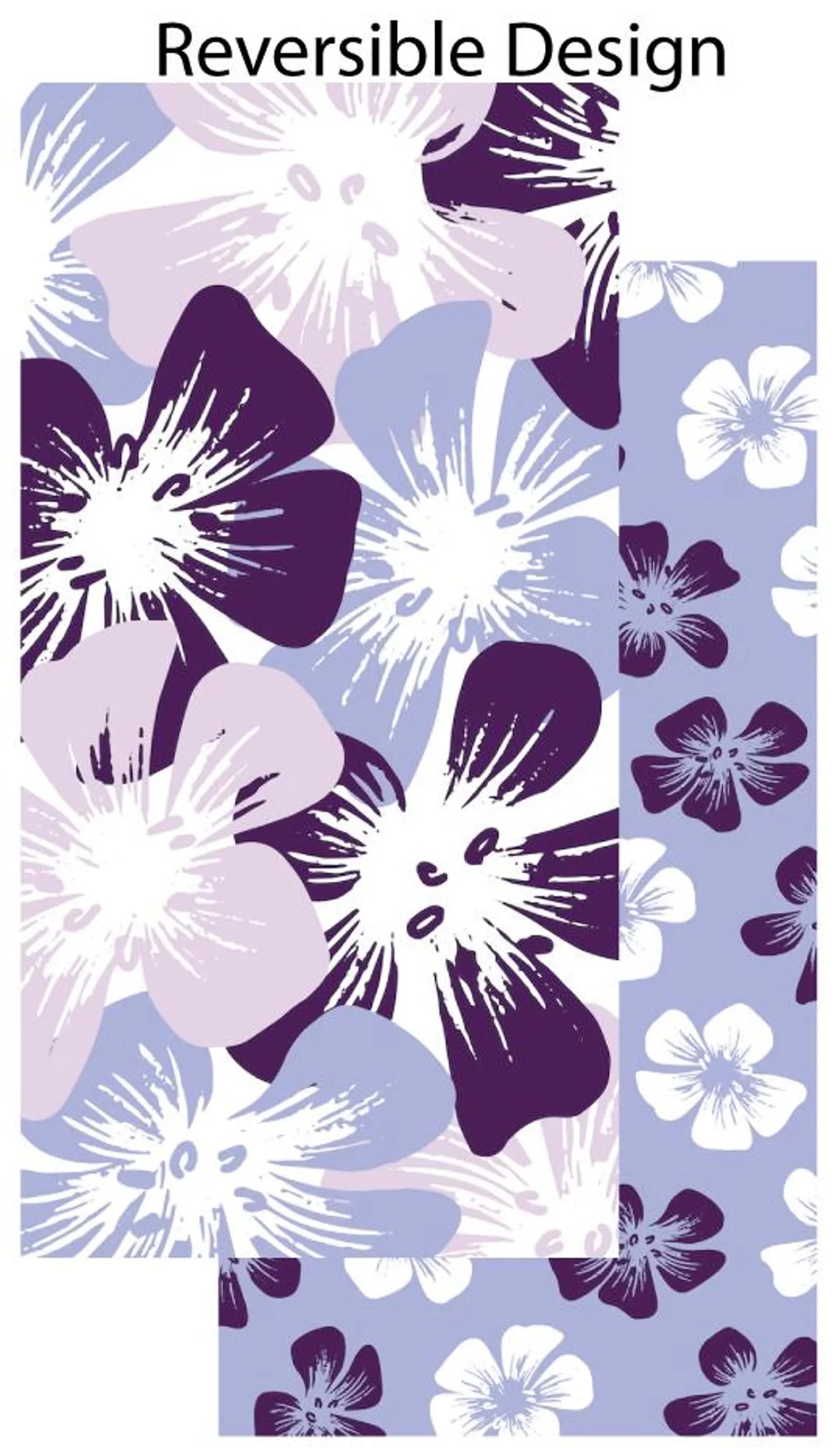 Pop-Up Mākeke - Hinu Rise - Reversible Beach Towel - Nohoanu Purple - Both Sides