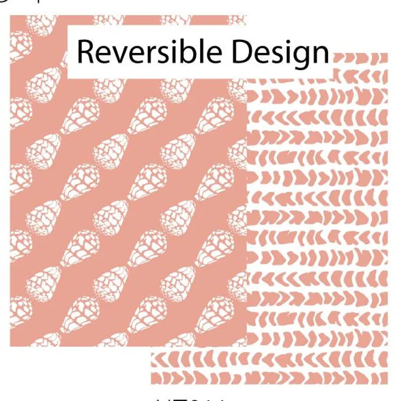 Reversible Hand Towel - Coral Hebrew Cone