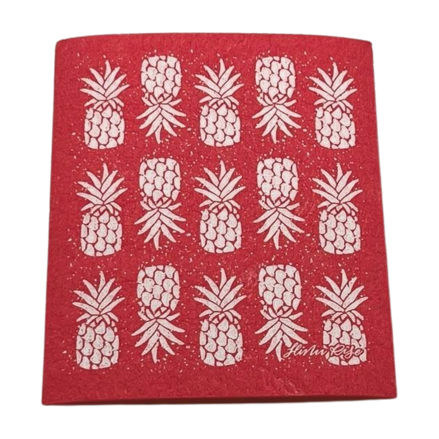 Pop-Up Mākeke - Hinu Rise - Swedish Dishcloth - Lanai Pineapple in Pink - Front View