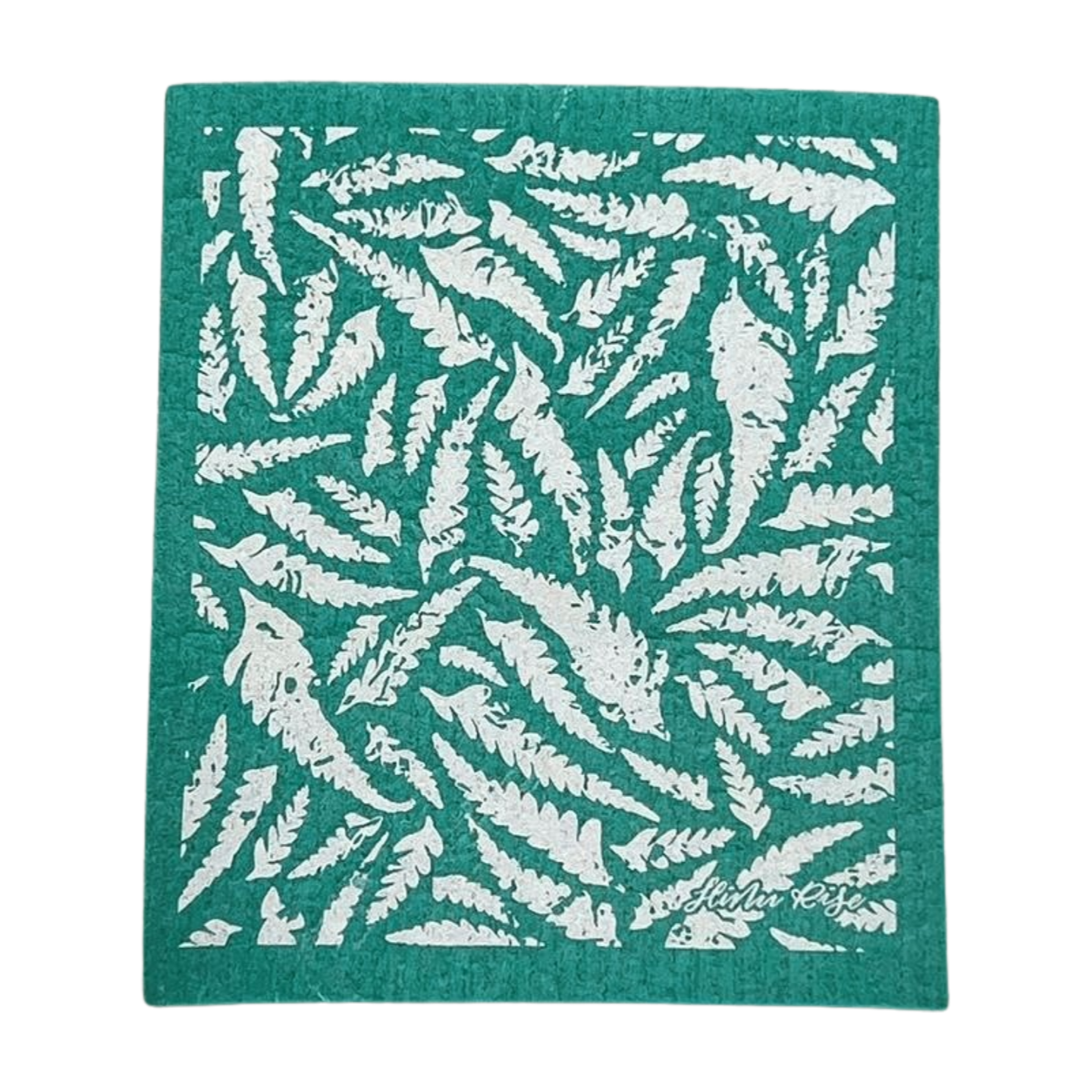Pop-Up Mākeke - Hinu Rise - Swedish Dishcloth in Palapalai Fern Green - Front View