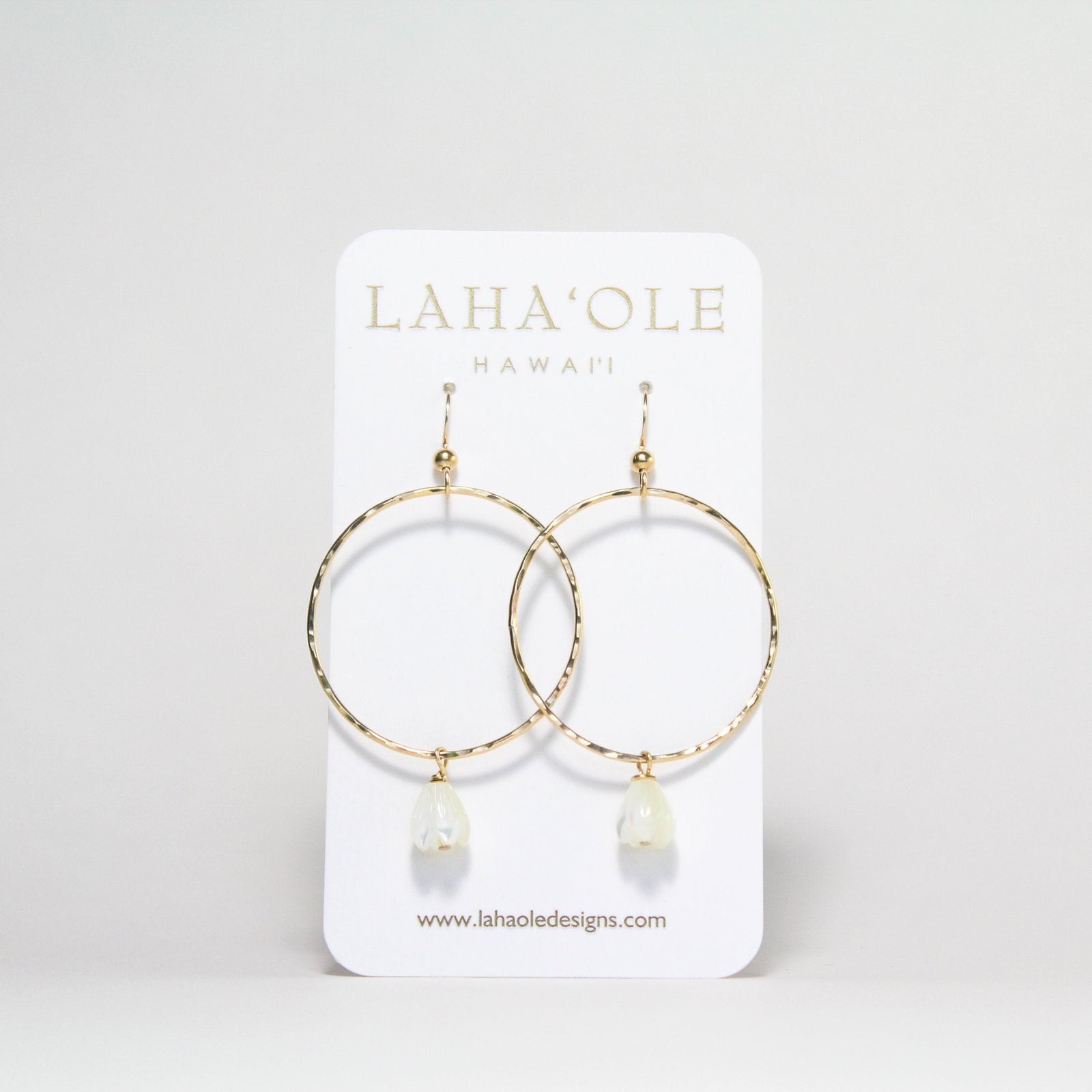 Pop-Up Mākeke - Laha'ole Designs - Pīkake 14k Gold-Fill Hoop Earrings - Large