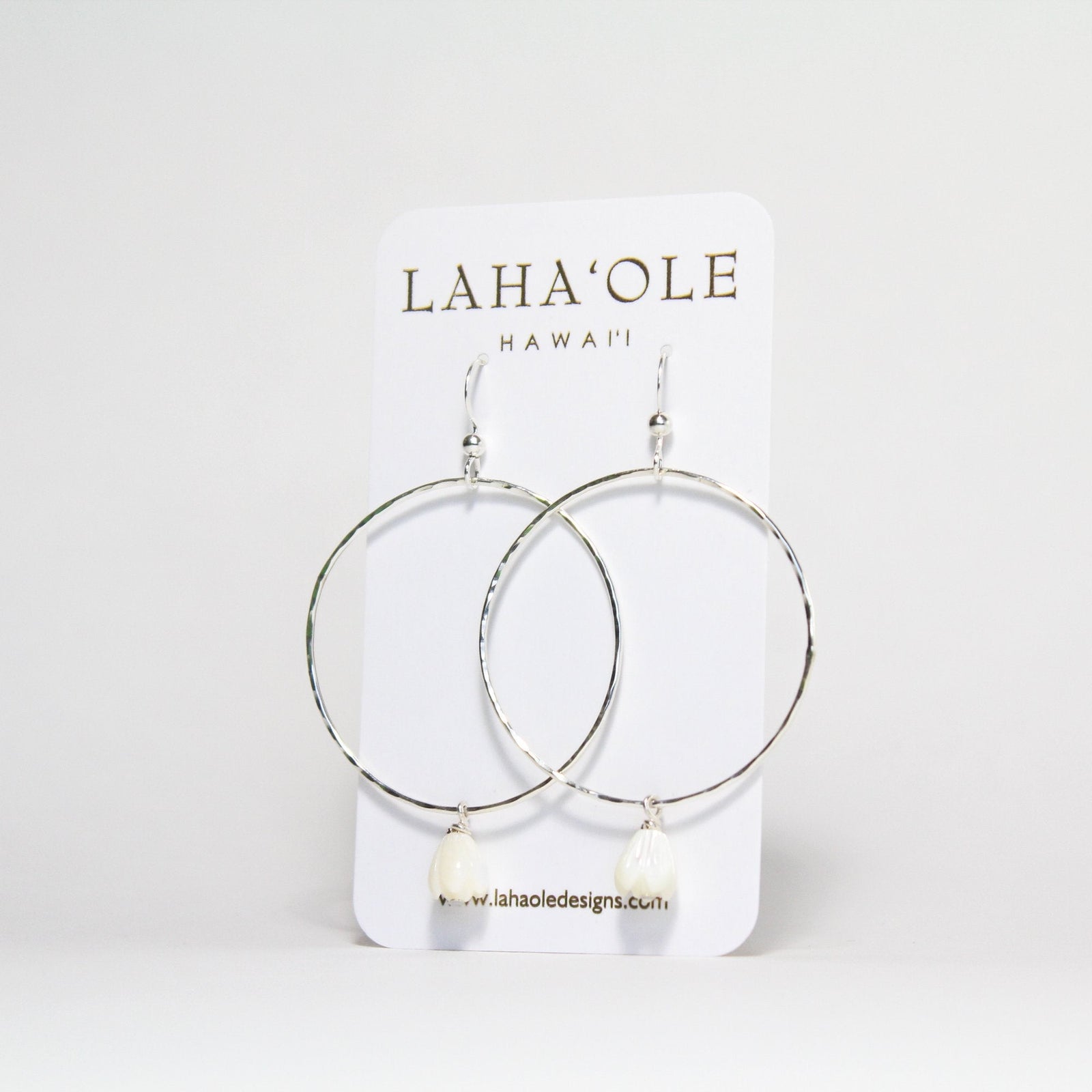 Pop-Up Mākeke - Laha'ole Designs - Pīkake Sterling Silver Hoop Earrings - Large