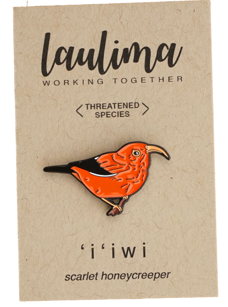 Pop-Up Mākeke - Laulima Hawai'i - Enamel Pin - ʻIʻiwi