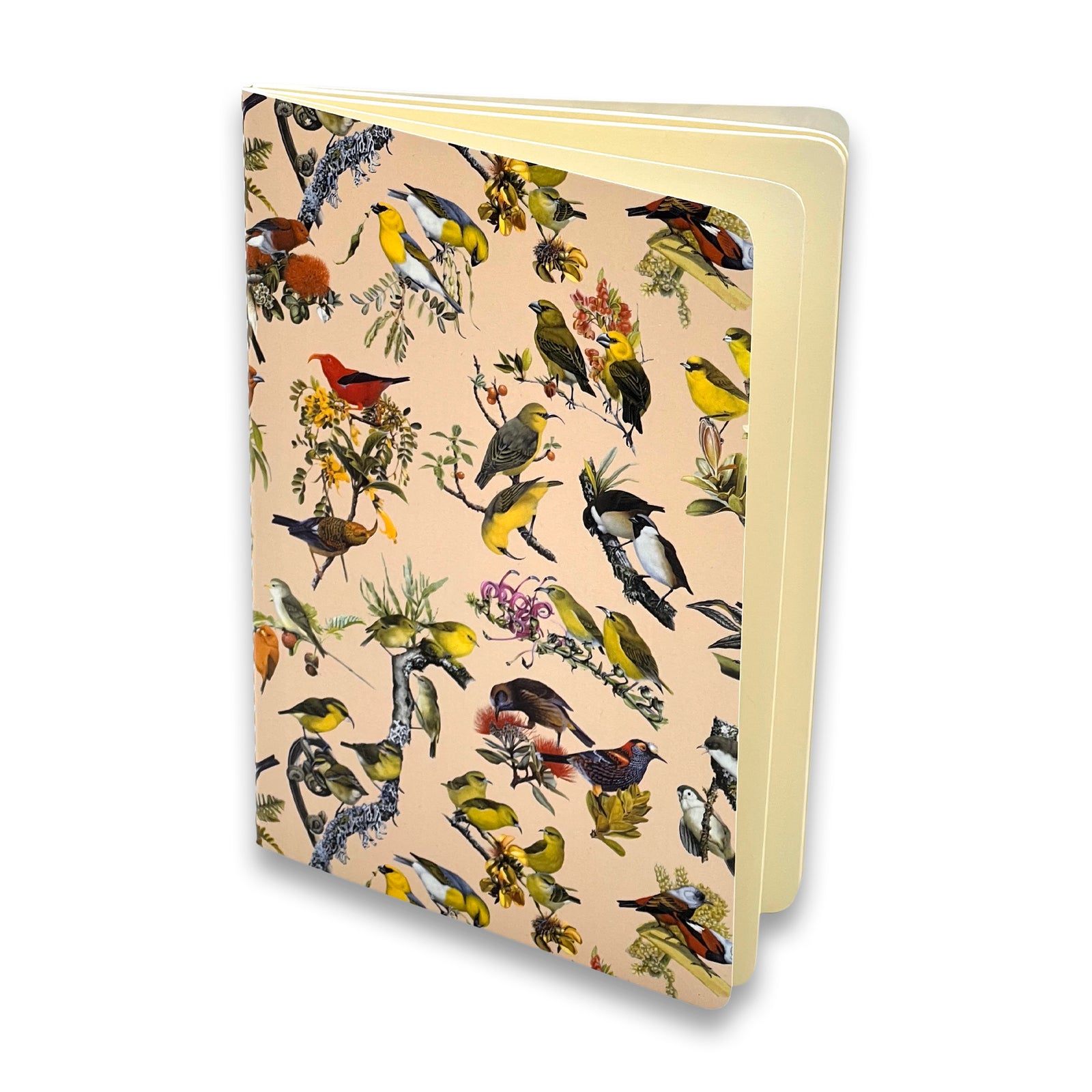 Pop-Up Mākeke - Laulima Hawai'i - Hawaiian Honeycreeper Blank Journal - Blush - Side View