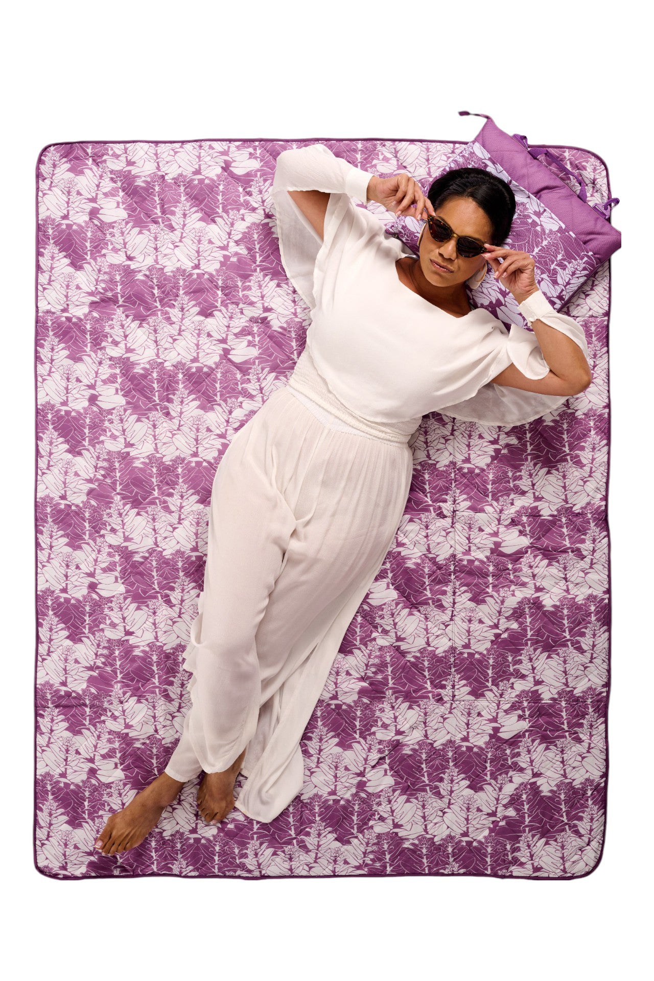 Luana Blanket - Liko in Argyle Purple & Brilliant White