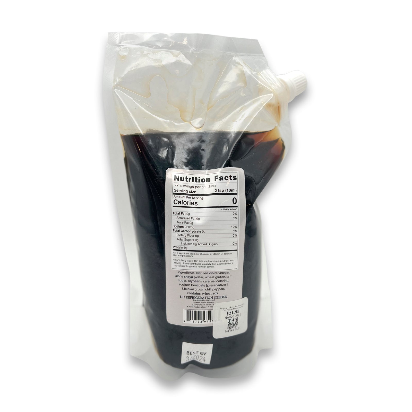 Pop-Up Mākeke - Na'ike - Original Makana Nui Hawaiian Chili Pepper Shoyu Sauce - Back View