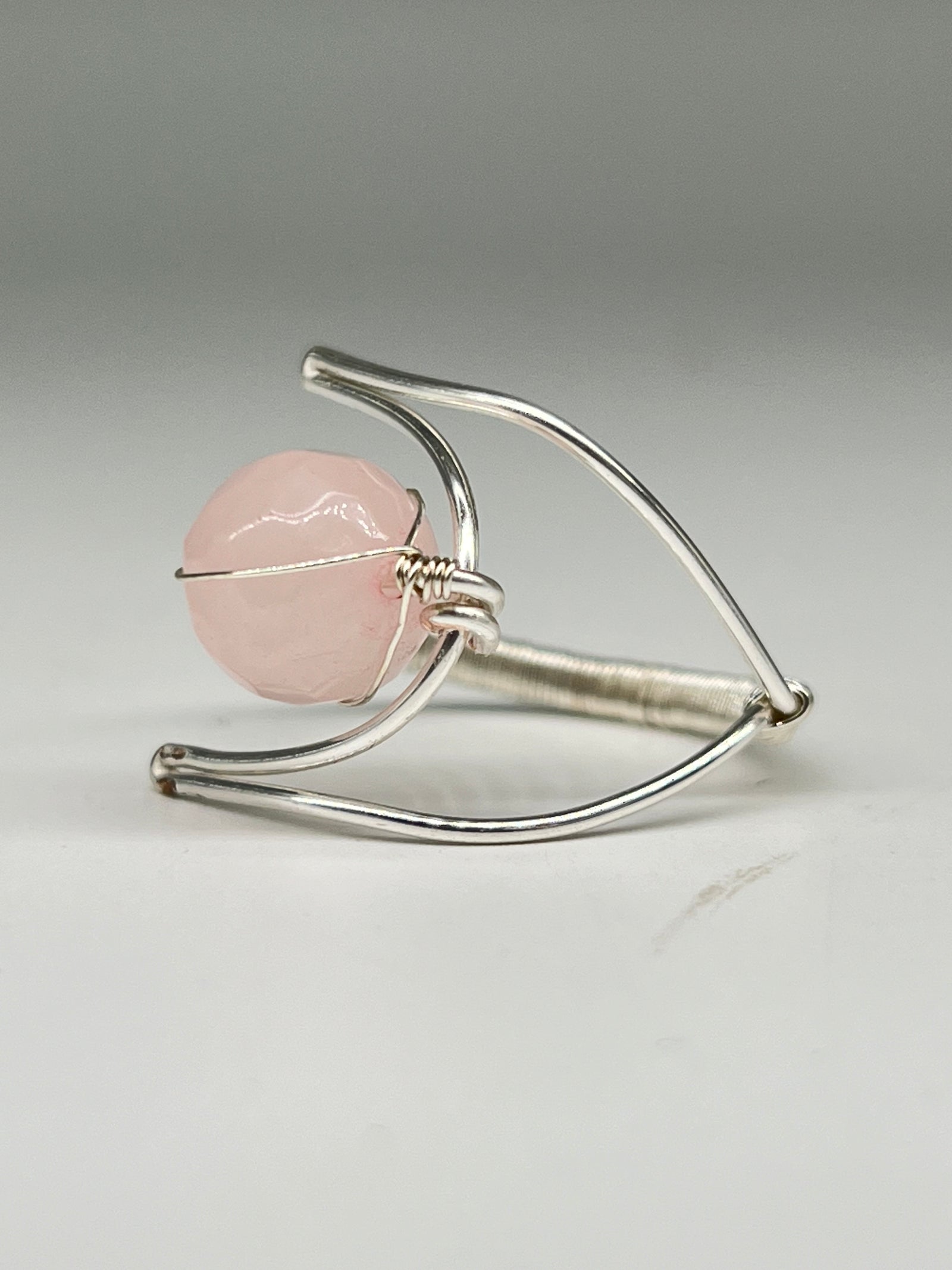 Gemstone Wirework Ring - Rose Quartz