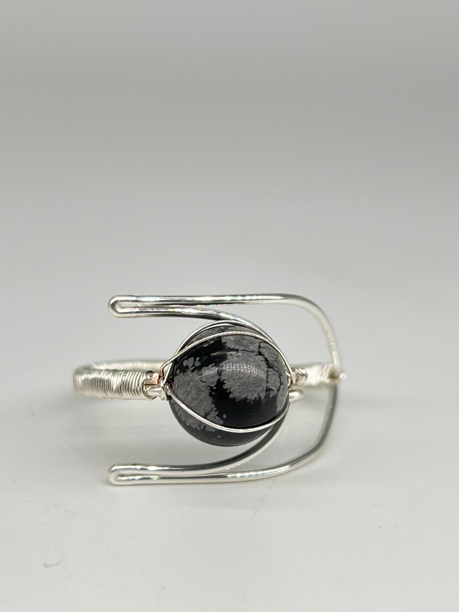 Gemstone Wirework Rings - Snowflake Obsidian