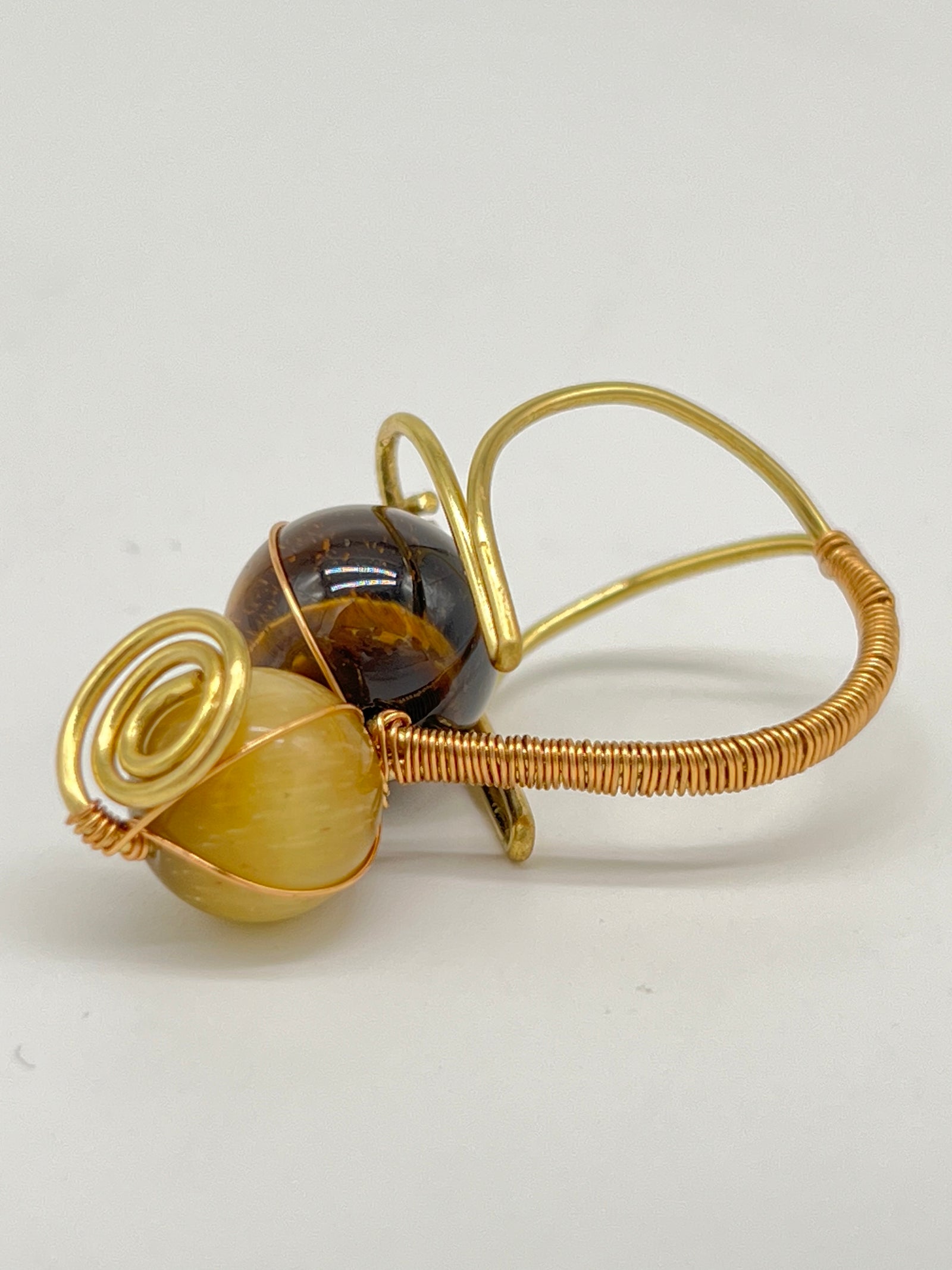 Gemstone Wirework Rings - Tiger's Eye & Golden Tiger's Eye