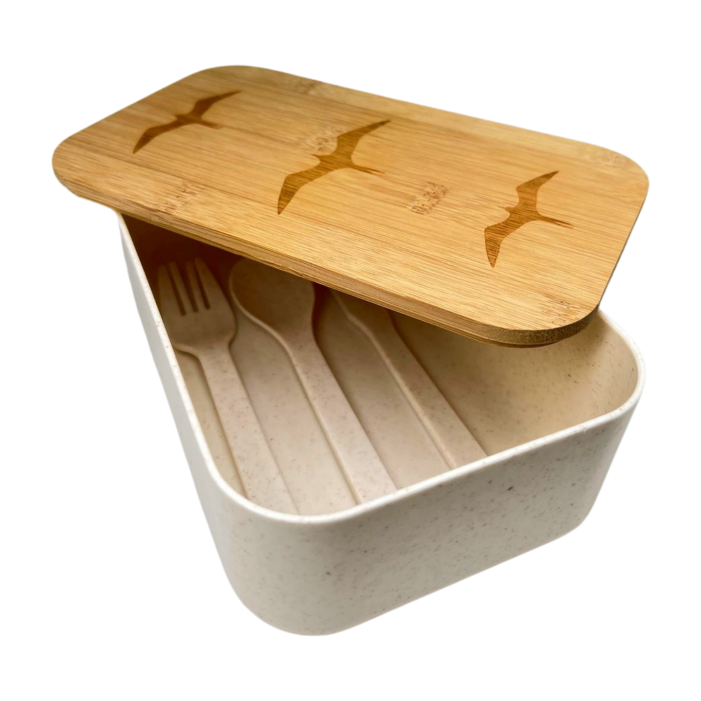 Pop-Up Mākeke - She Wood Go - Musubento (Bento Boxes with Utensils) - `Iwa - Open View