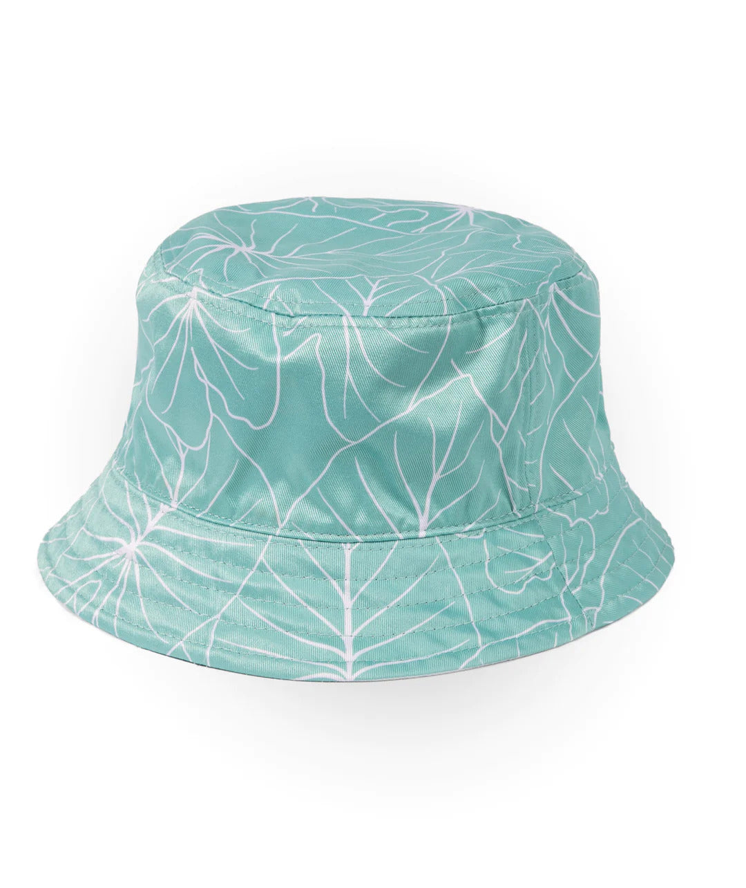 Pop-Up Mākeke - Tag Aloha - Reversible Bucket Hat - Teal Kalo - Side One