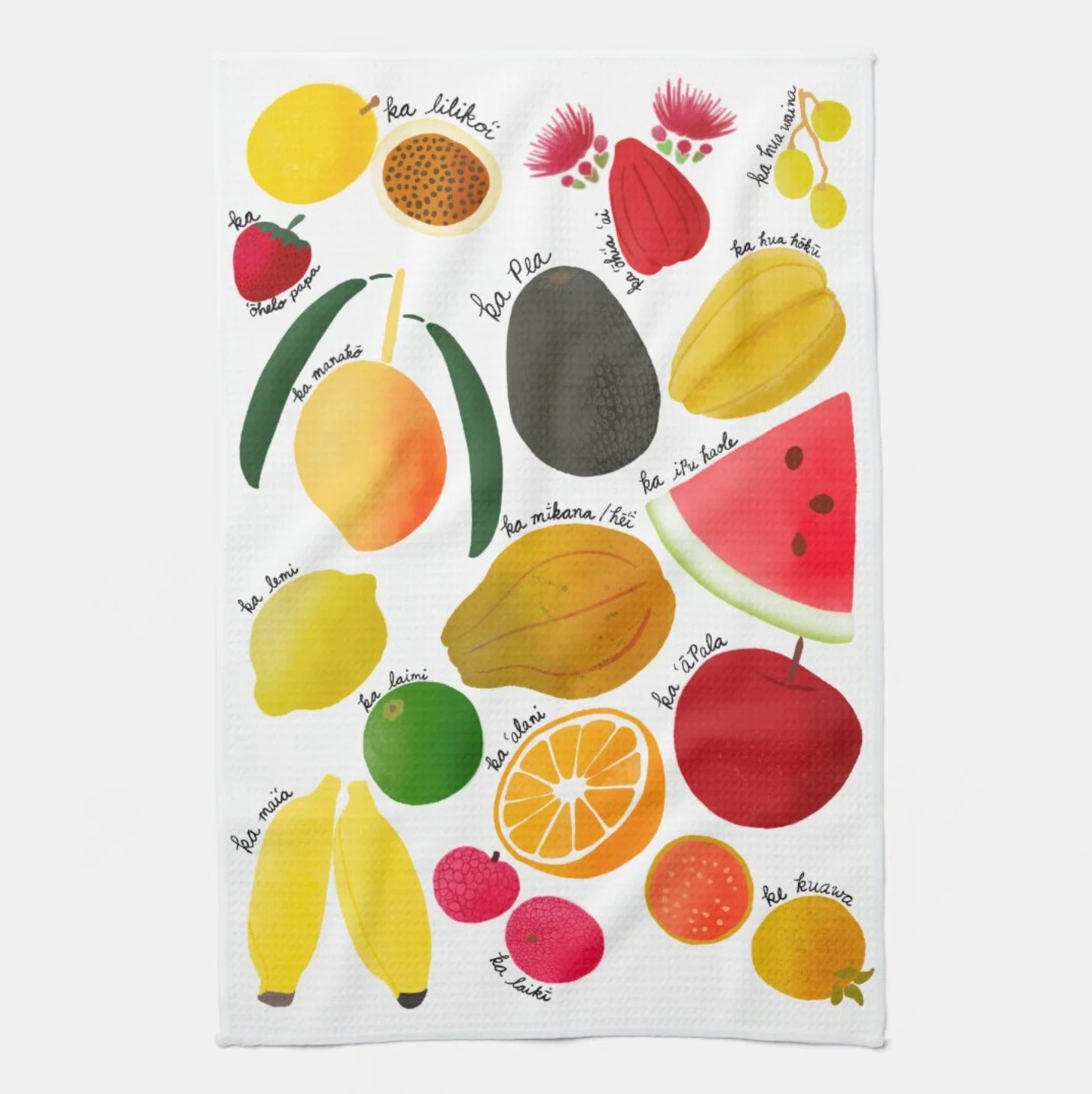Hua'ai / Fruits Dish Towel - White