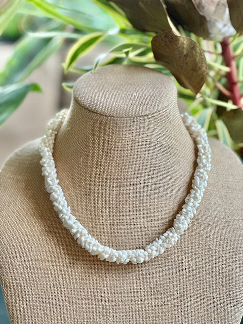 Pop-Up Mākeke - Akalei Designs - White Glossy Pearl Dragon Scales Necklace