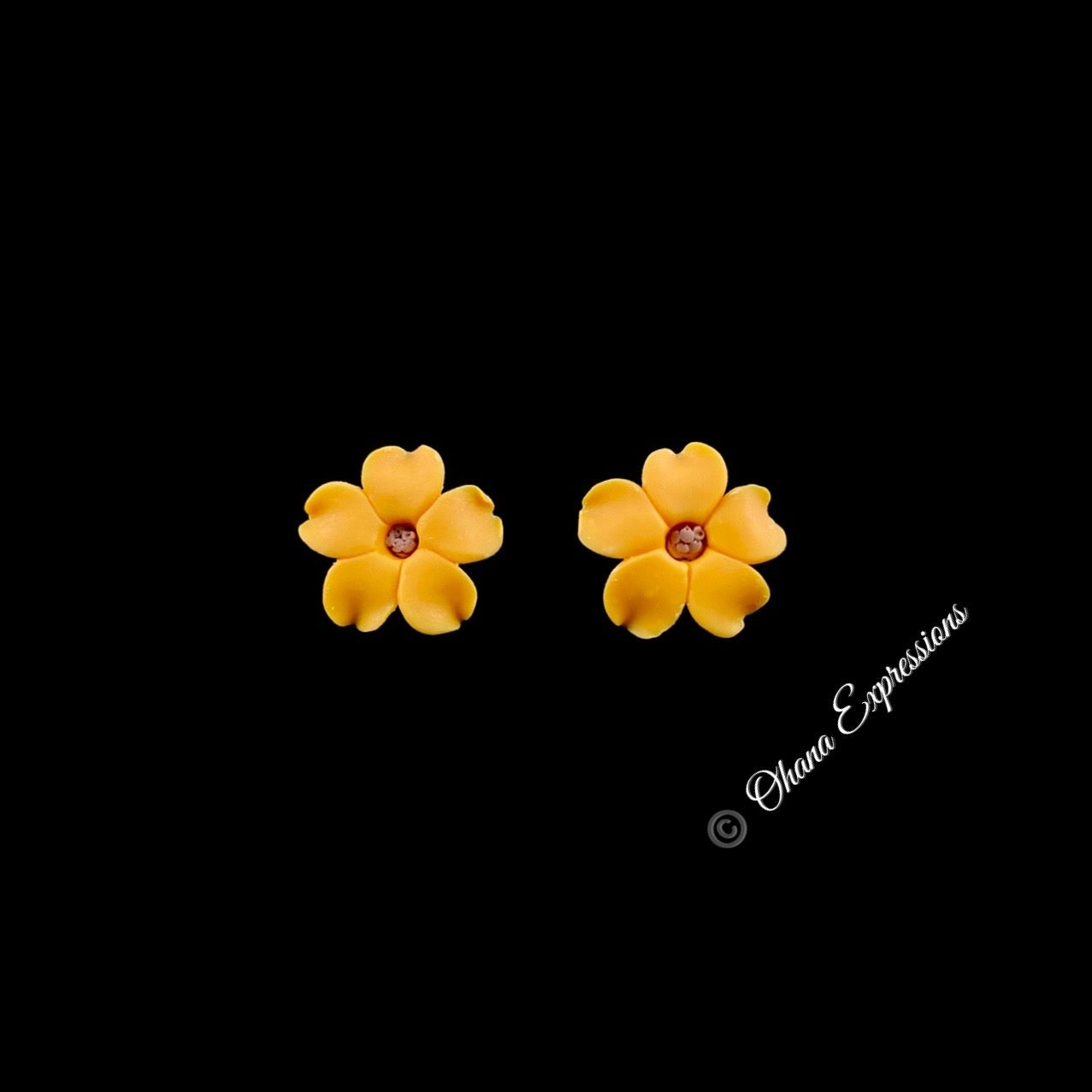Pop-Up Mākeke - Ohana Expressions - 3rd Day Puakenikeni Stud Earrings - Front View