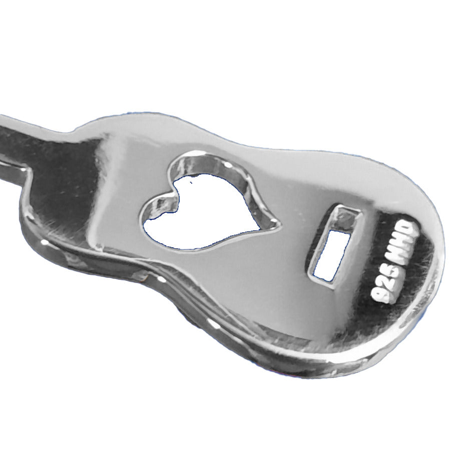 Pop-Up Mākeke - Peggy Waterfall - Ukulele Sterling Silver Pendant - Top View