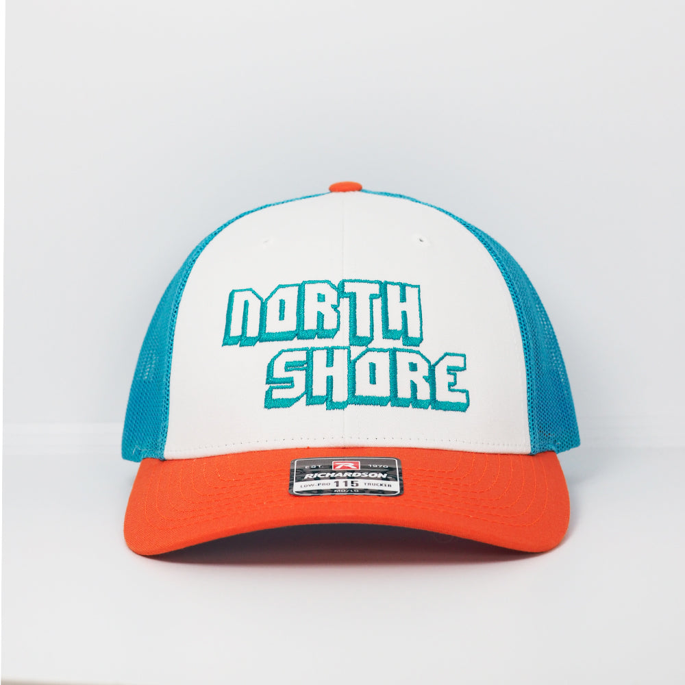 North Shore Retro on Tri-Color Trucker Snapback