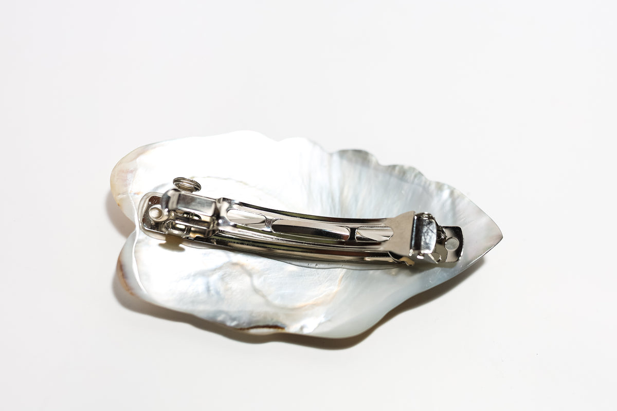 Mother of Pearl Barrette Leaf Small