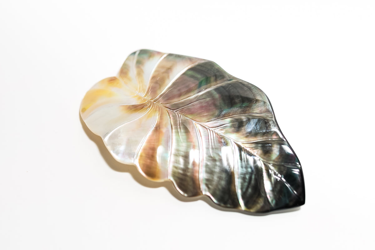 Mother of Pearl Barrette Leaf Large