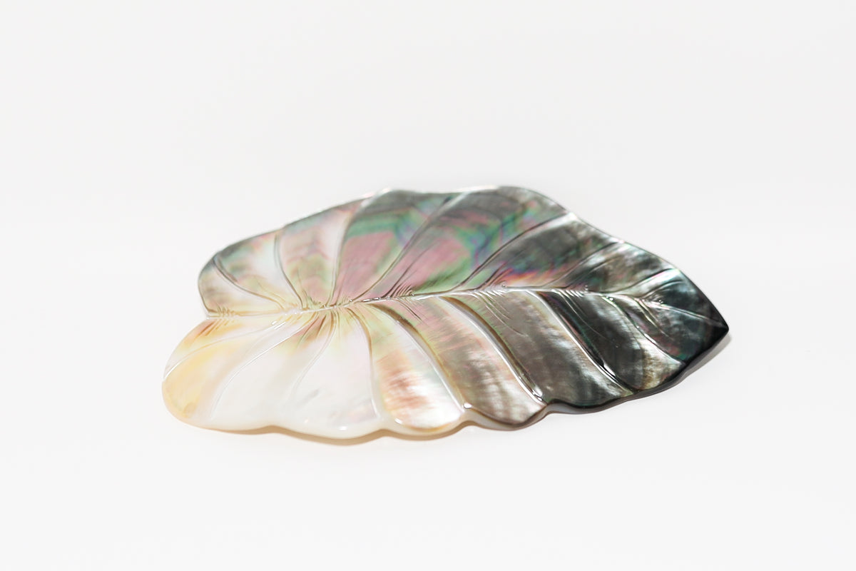 Mother of Pearl Barrette Leaf Large