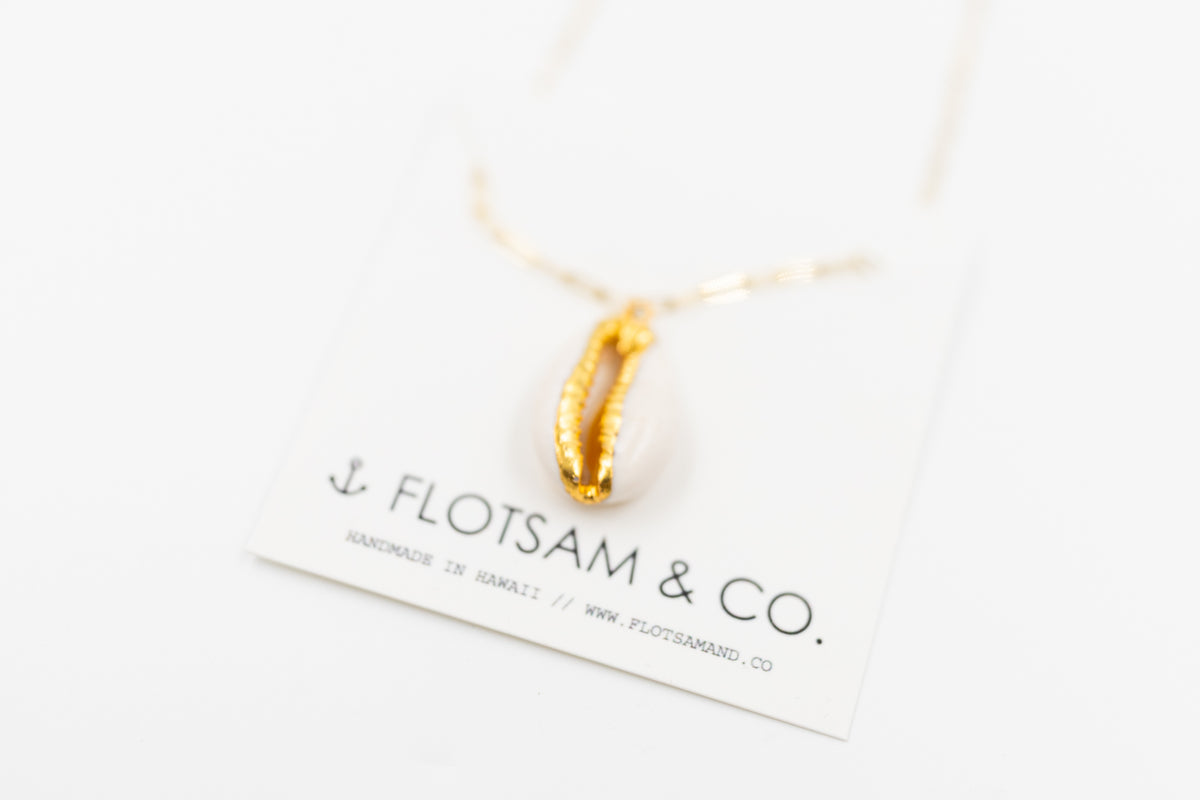 24kt Gold Dipped Cowry Shell Necklace