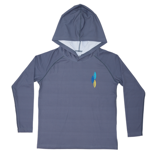 'OHANA Hooded Gray Aloha Sun Shirt