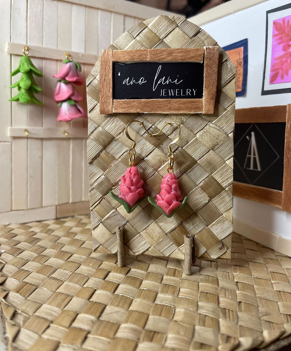 Pink Ginger Earrings