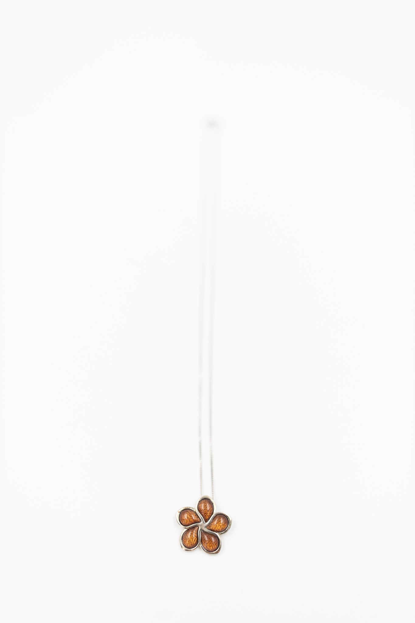 Koa Plumeria Sterling Silver Pendant