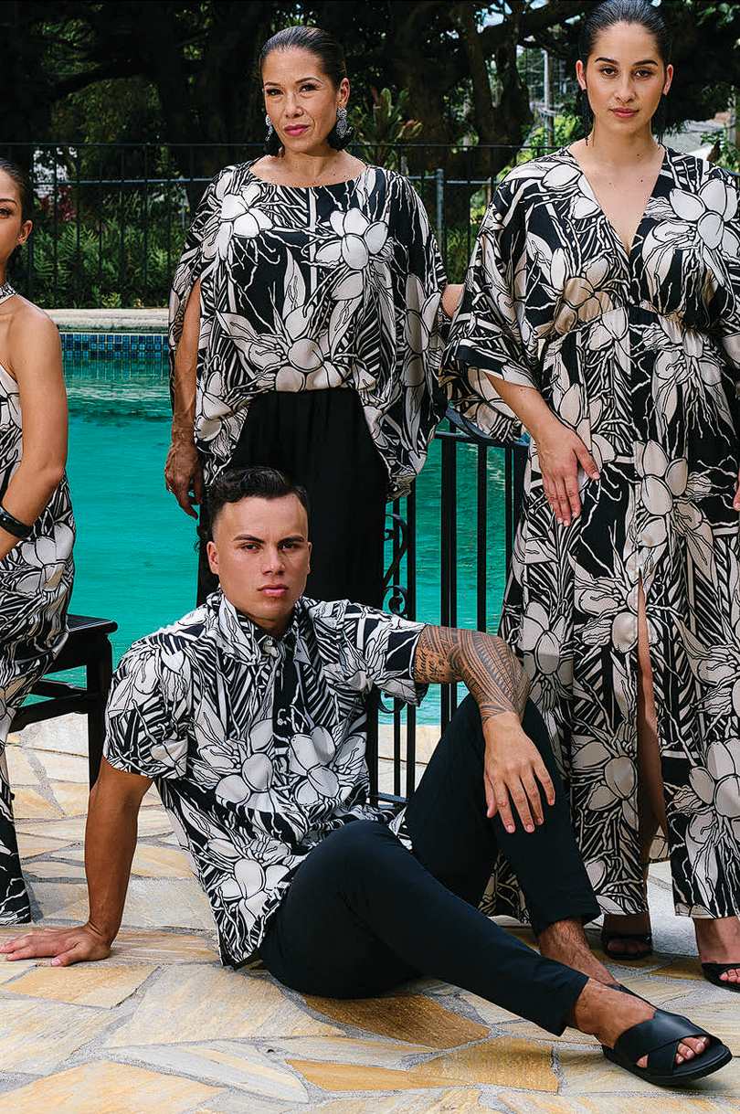 Mahalo Shirt - Jet Black & Coconut Milk