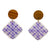 Quilt Earrings - Purple