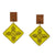 Quilt Earrings - Neon Green & Gold