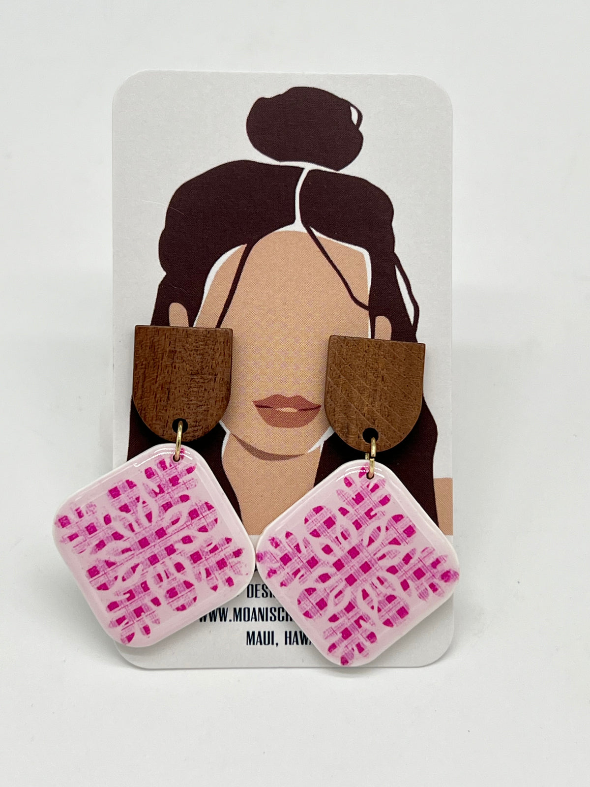 Quilt Earrings - Pink