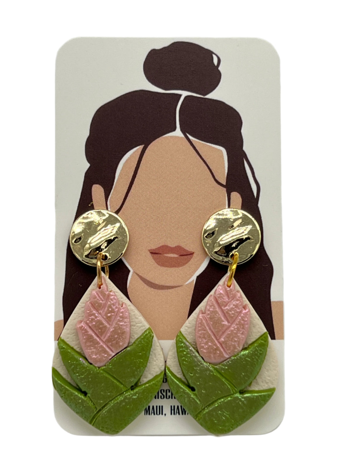 Pink Heliconia Earrings