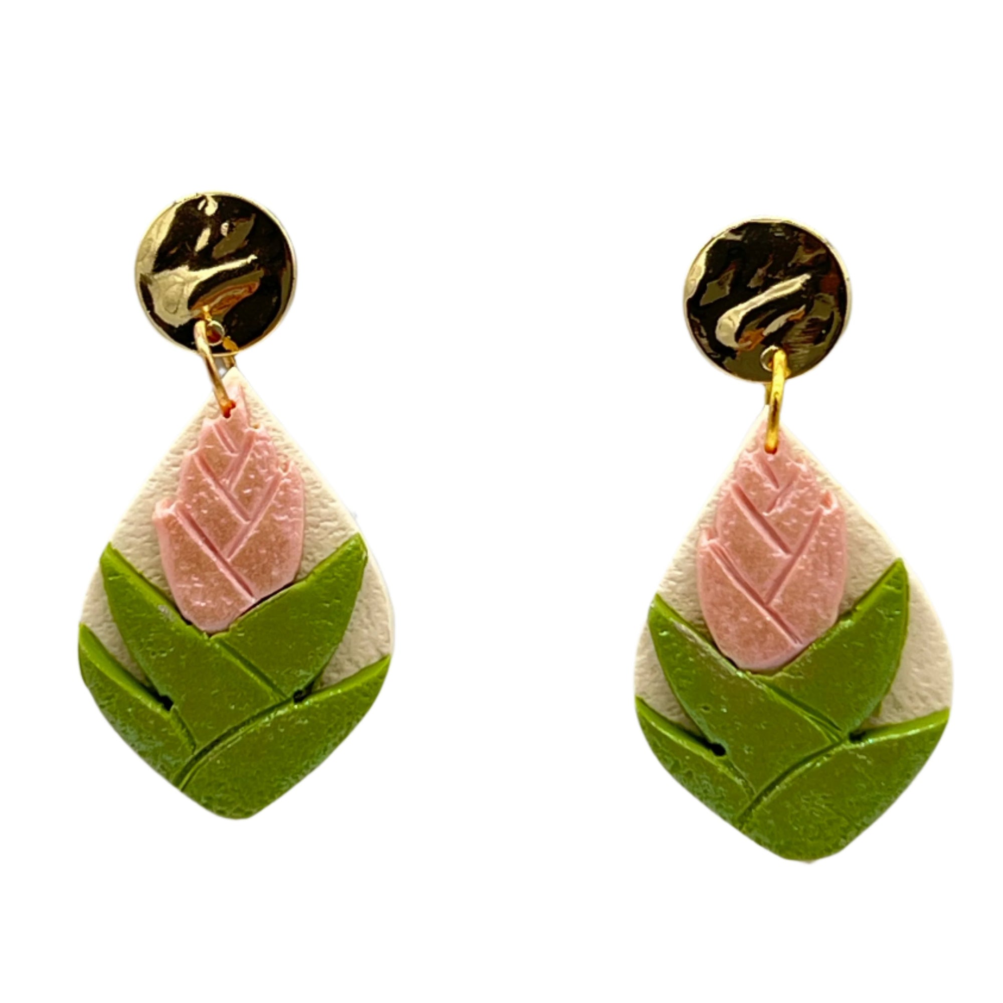 Pink Heliconia Earrings